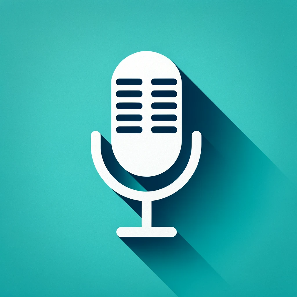 DALL·E 2023-11-30 16.00.03 - Create an image of a white microphone symbol with very subtle shadowing, against a vibrant teal background, RGB (14, 188, 200). The design should be m